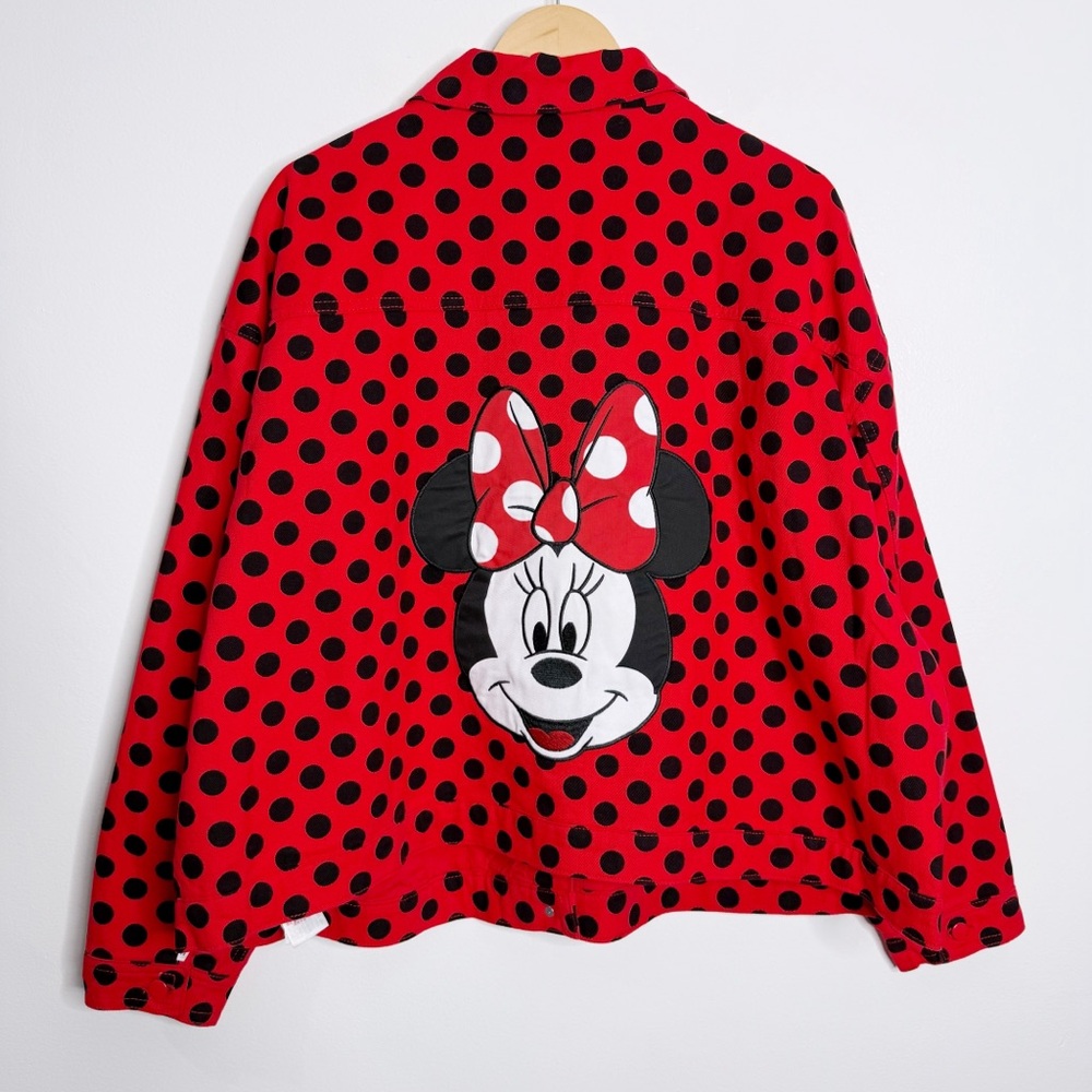NWT Disney Red & Black Polka Dot Minnie Mouse‎ Denim Jacket Size 2X